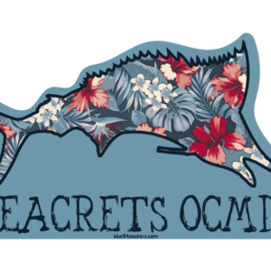a sticker of a fish with flowers on it