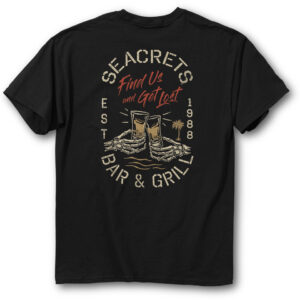 a black t - shirt with a picture of a pair of shoes on it