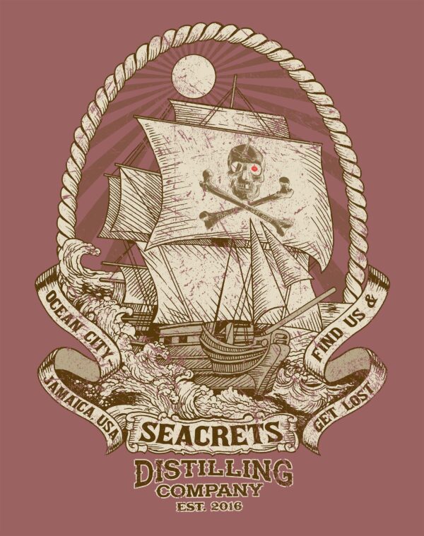 a t - shirt with a pirate ship on it