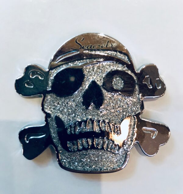a skull with a pirate hat on top of it