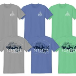 a group of four t - shirts with a truck on it