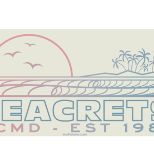 the logo for seacreets on a black background