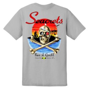 a t - shirt with a skull and cross bones on it