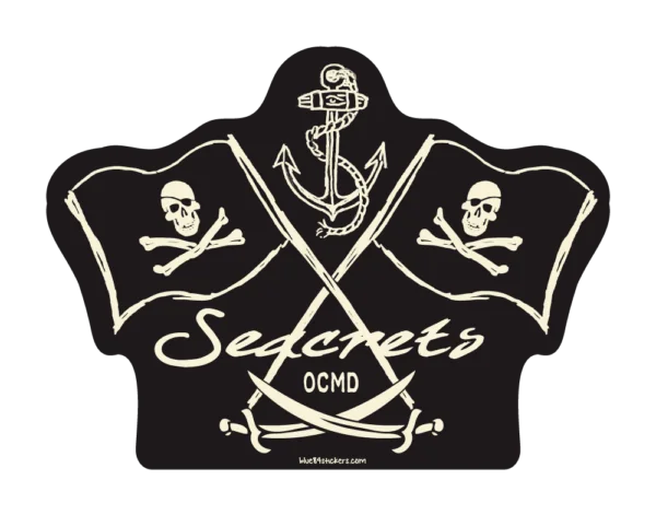 a sticker with a skull and crossbones on it