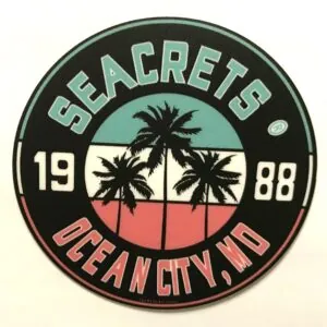 a patch with a palm tree on it