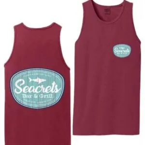 a red tank top that says seabrels bar and grill
