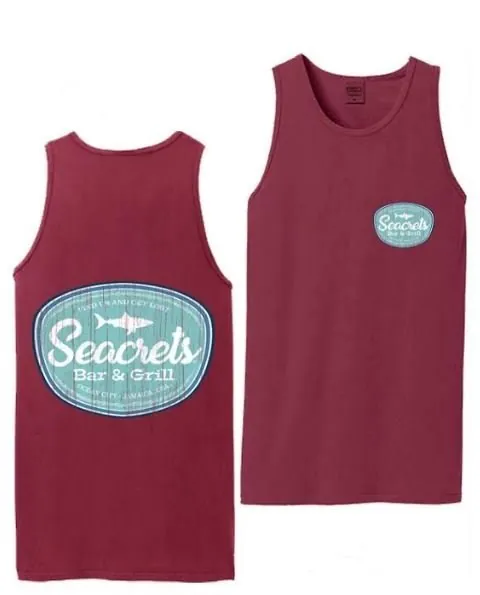 a red tank top that says seabrels bar and grill